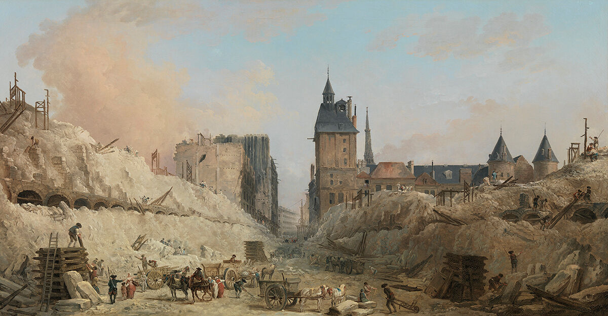 Der Abriss der Häuser auf dem Pont au Change im Jahr 1786